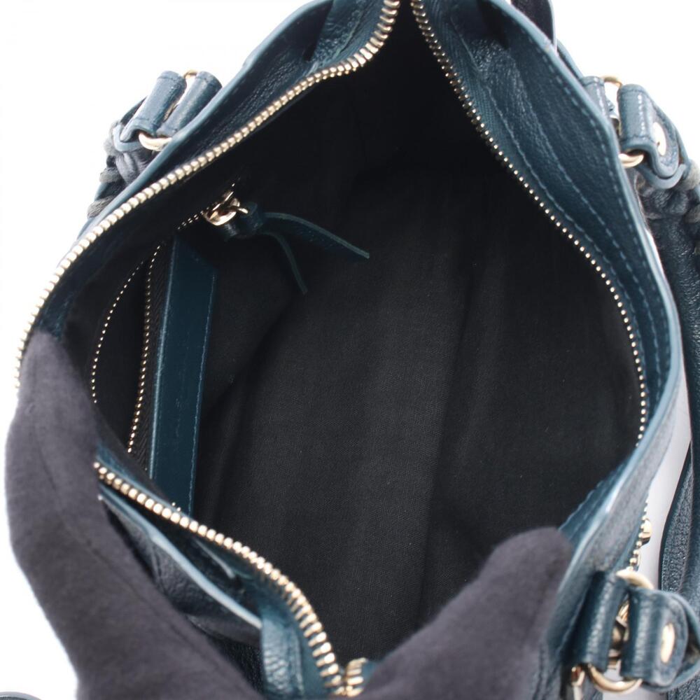 Balenciaga Metallic City Handbag Leather Green - Picture 3 of 5